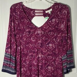 Skies Are Blue Stitch Fix Wren Knit Dress Women’s Small Magenta Blue Boho NWT